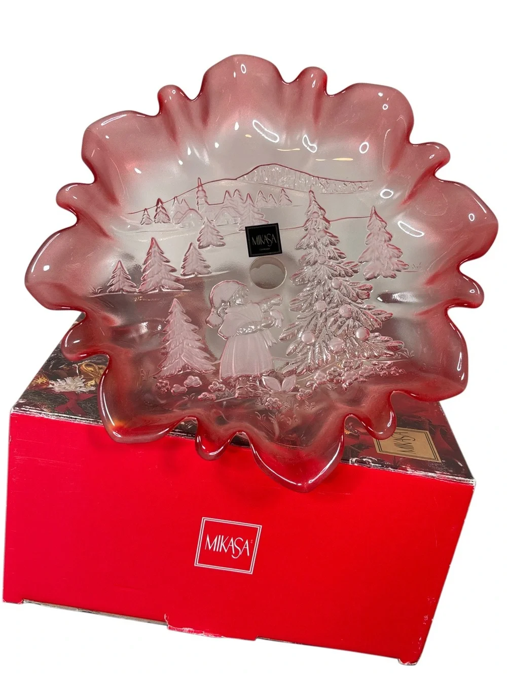 New Mikasa Christmas Story Berry Footed Bon Bon Tray